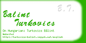 balint turkovics business card